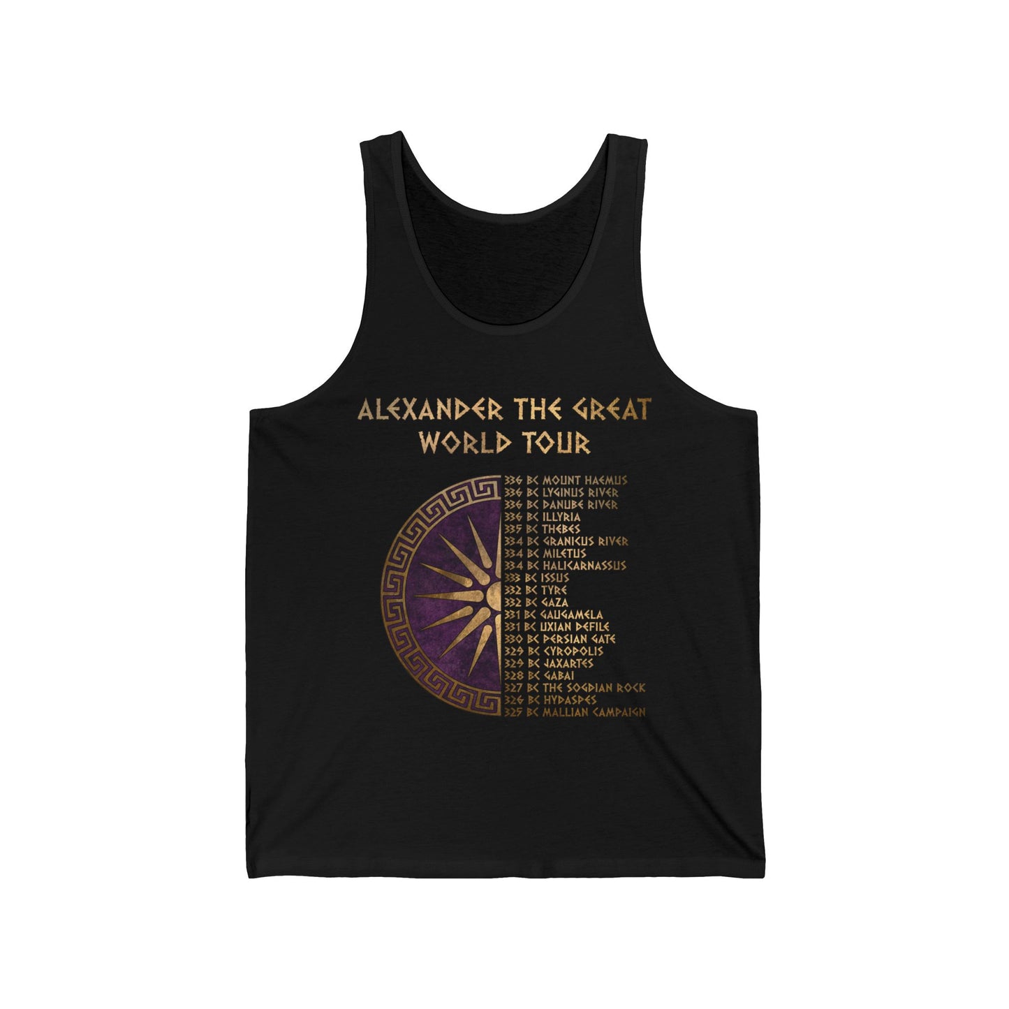 Alexander the Great World Tour Tank Top - Ancient Macedon Unisex Jersey Tank Top