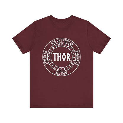 Thor Norse God with Futhark Runes T-shirt