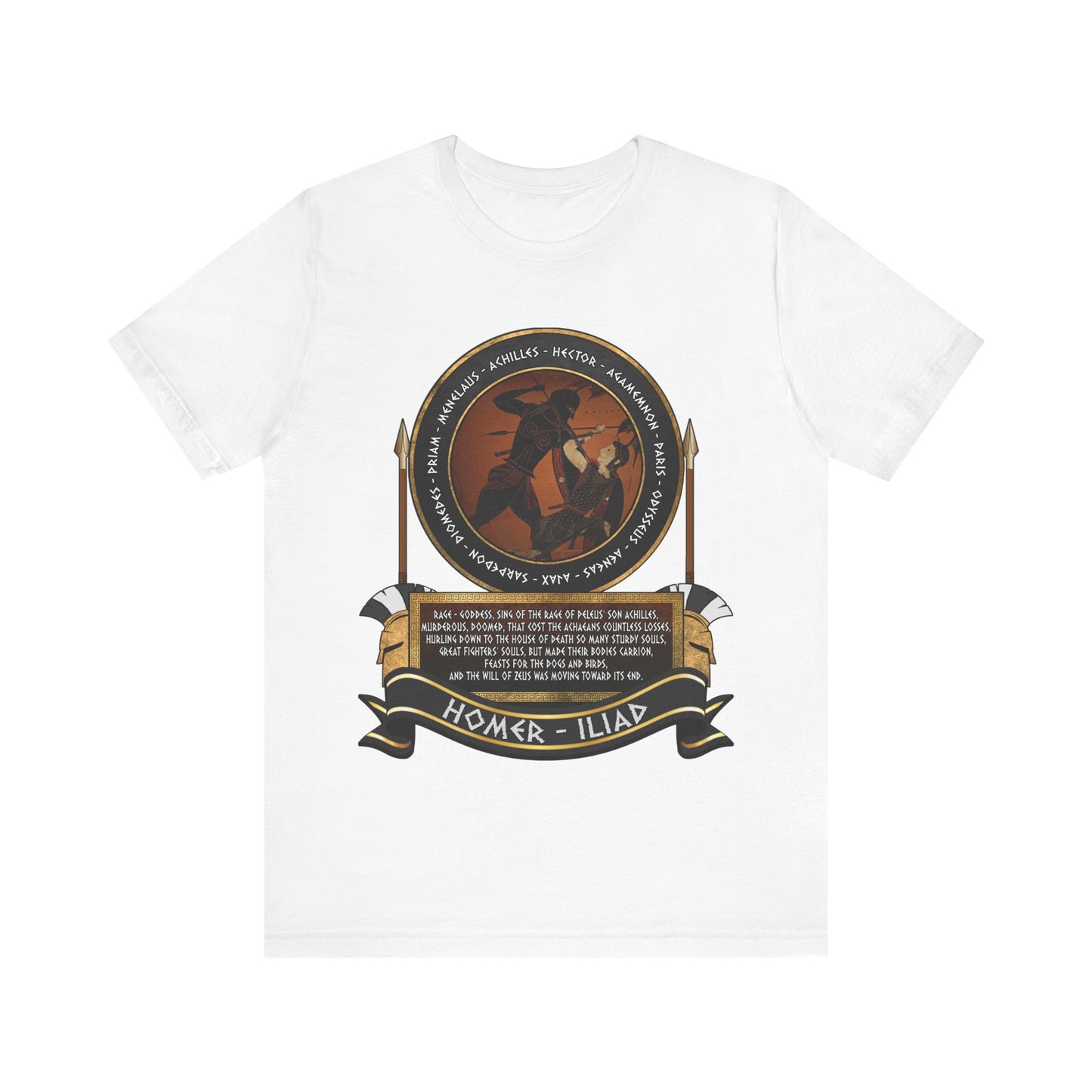 Trojan War - Achilles and the Heroes of the Trojan War - Homer's Iliad  - Ancient Greek History T-shirt