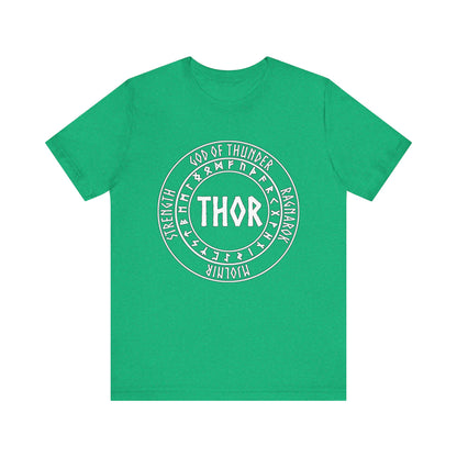 Thor Norse God with Futhark Runes T-shirt