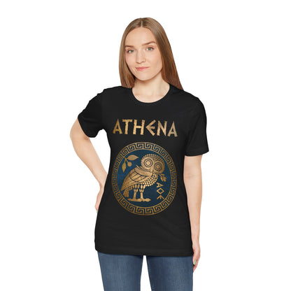 Athena Greek Goddess of Wisdom and War Athenian Owl Symbol T-shirt