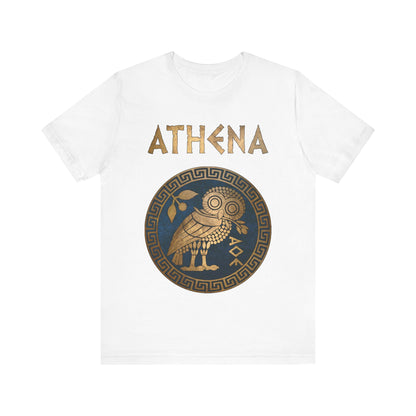 Athena Greek Goddess of Wisdom and War Athenian Owl Symbol T-shirt