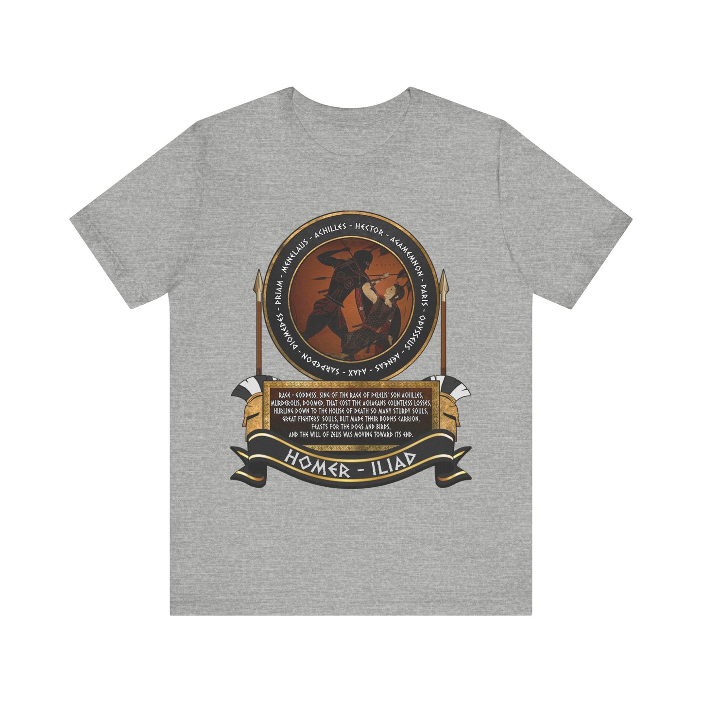 Trojan War - Achilles and the Heroes of the Trojan War - Homer's Iliad  - Ancient Greek History T-shirt