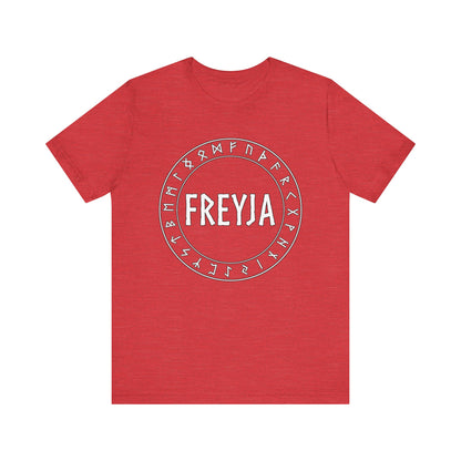 Freyja Norse Goddess with Futhark Runes T-shirt