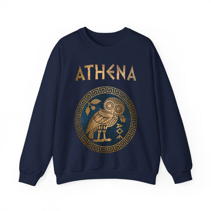 Athena Greek Goddess of Wisdom and War Ancient Athenian Owl Symbol Unisex Heavy Blend™ Crewneck Sweatshirt