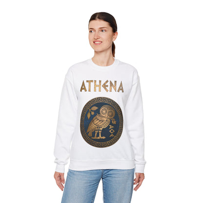 Athena Greek Goddess of Wisdom and War Ancient Athenian Owl Symbol Unisex Heavy Blend™ Crewneck Sweatshirt