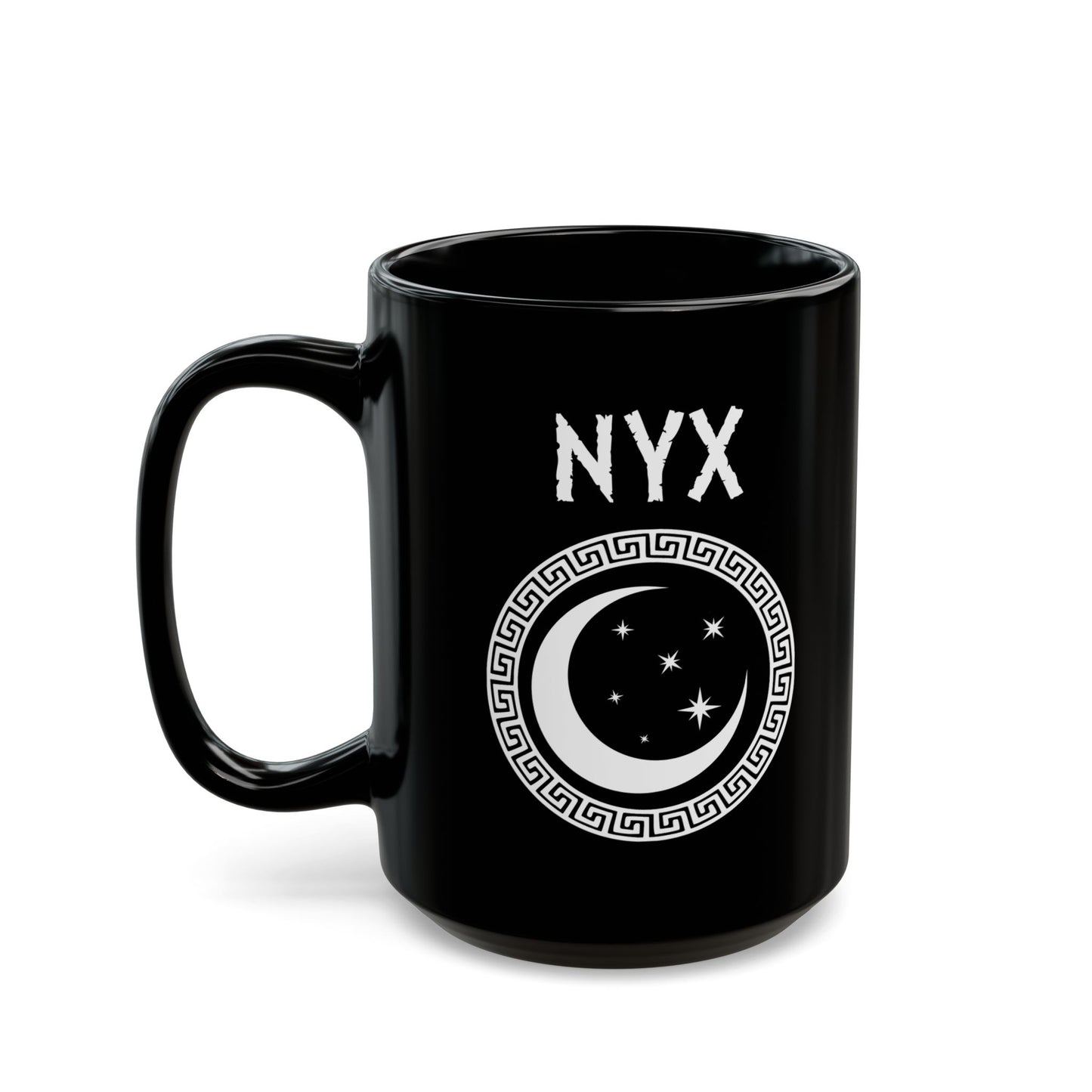 Nyx Mug - Greek Goddess of Night Nyx Symbol - Double Sided Coffee Mug, 11oz