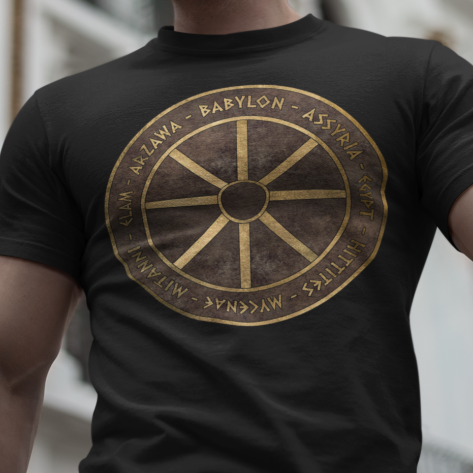 Bronze Age Powers Ancient Civilizations Chariot Wheel Symbol T-Shirt