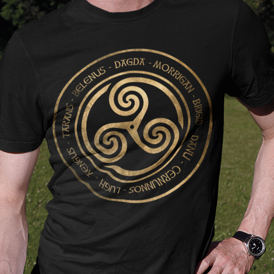 Celtic Gods and Goddesses Triskelion Symbol T-Shirt