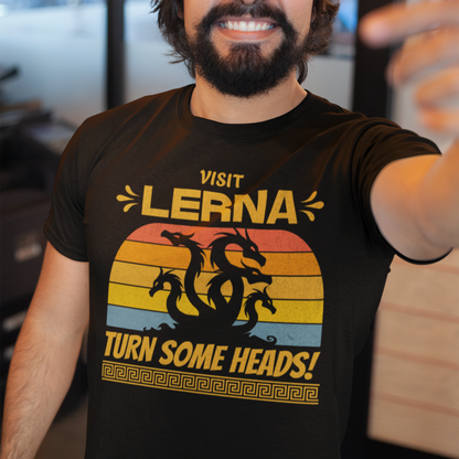 Lernaean Hydra - Visit Lerna, Turn Some Heads! - Funny Greek Mythology T-shirt