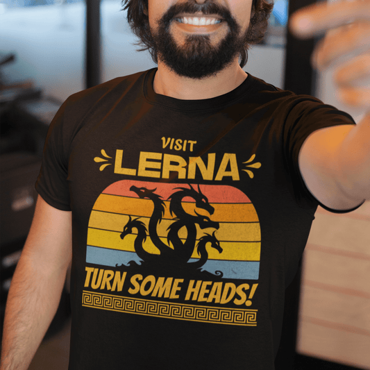 Lernaean Hydra - Visit Lerna, Turn Some Heads! - Funny Greek Mythology T-shirt