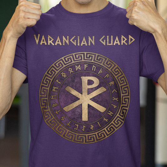 Varangian Guard Byzantine Empire Imperial Chi Rho with Runes T-shirt