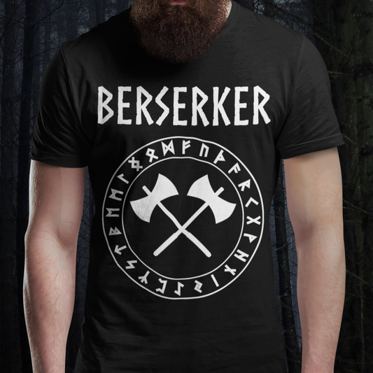 Viking Berserker with Runes T-shirt