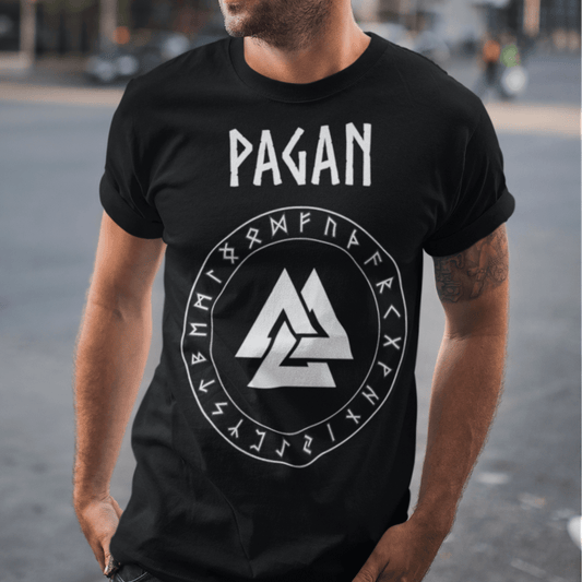 Pagan Norse Paganism Valknut with Runes T-Shirt